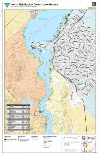 Bureau of Land Management - Arizona BLM Arizona Lake Havasu Field Office - Lake Havasu Fish Habitat Coves Map Bundle bundle