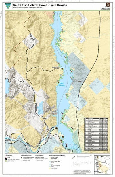 Bureau of Land Management - Arizona BLM Arizona Lake Havasu Field Office - Lake Havasu Fish Habitat Coves Map Bundle bundle