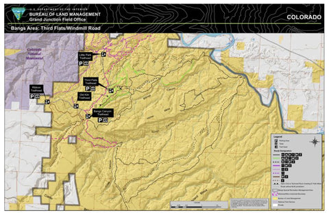 Bureau of Land Management - Colorado Bangs SRMA: Third Flats/Windmill Road Area Map digital map