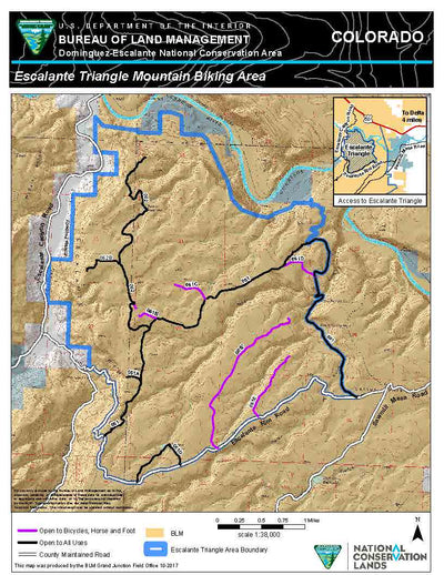 Bureau of Land Management - Colorado Dominguez-Escalante National Conservation Area – Escalante Triangle Mountain Biking Area digital map