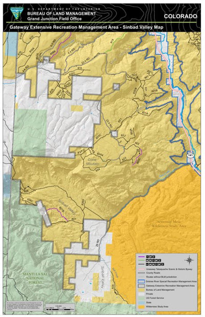 Bureau of Land Management - Colorado Gateway Extensive Recreation Management Area – Sinbad Map digital map