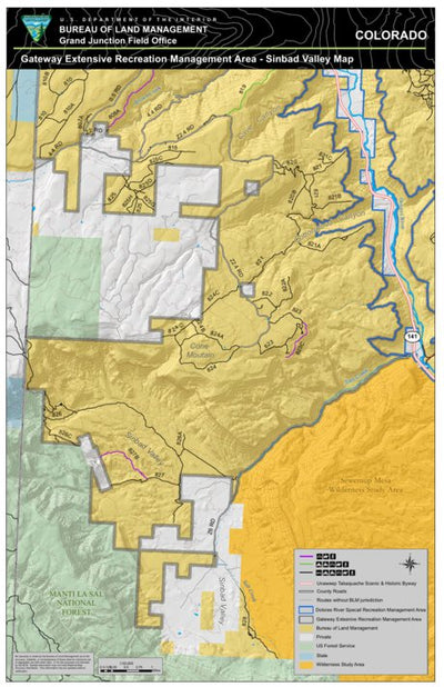 Area Manager Map Gateway Extensive Recreation Management Area – Sinbad Map by Bureau of ...