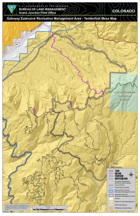 Gateway Extensive Recreation Management Area – Tenderfoot Mesa Map by ...