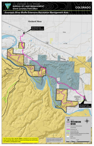 Bureau of Land Management - Colorado Gunnison River Bluffs Extensive Recreation Management Area Map digital map