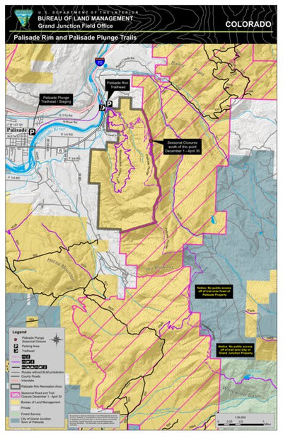 Bureau of Land Management - Colorado Palisade Rim Special Recreation Management Area Map digital map