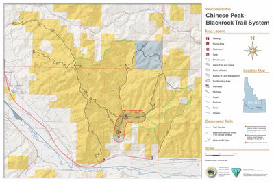 Bureau of Land Management - Idaho BLM Idaho Chinese Peak Blackrock Trail Map digital map