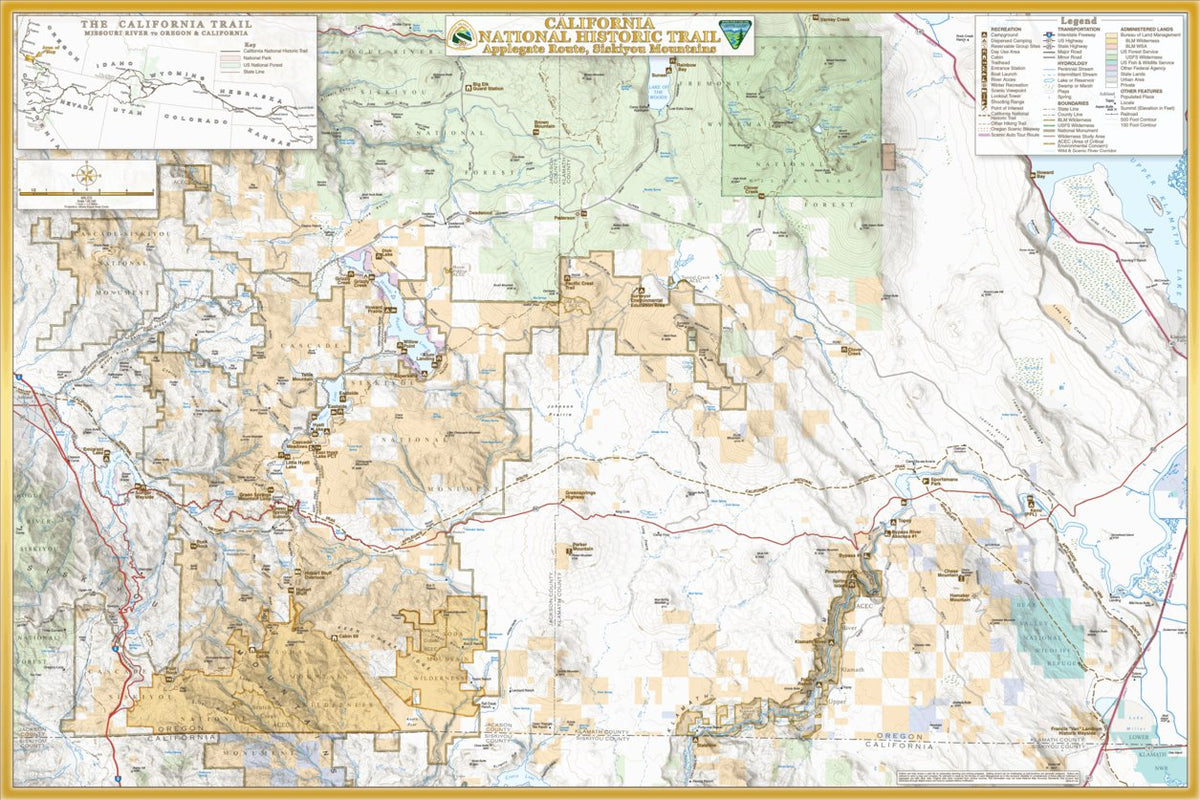 Applegate Unit Map CNHT - Applegate Route, Siskiyou Mountains Map by Bureau of Land ...