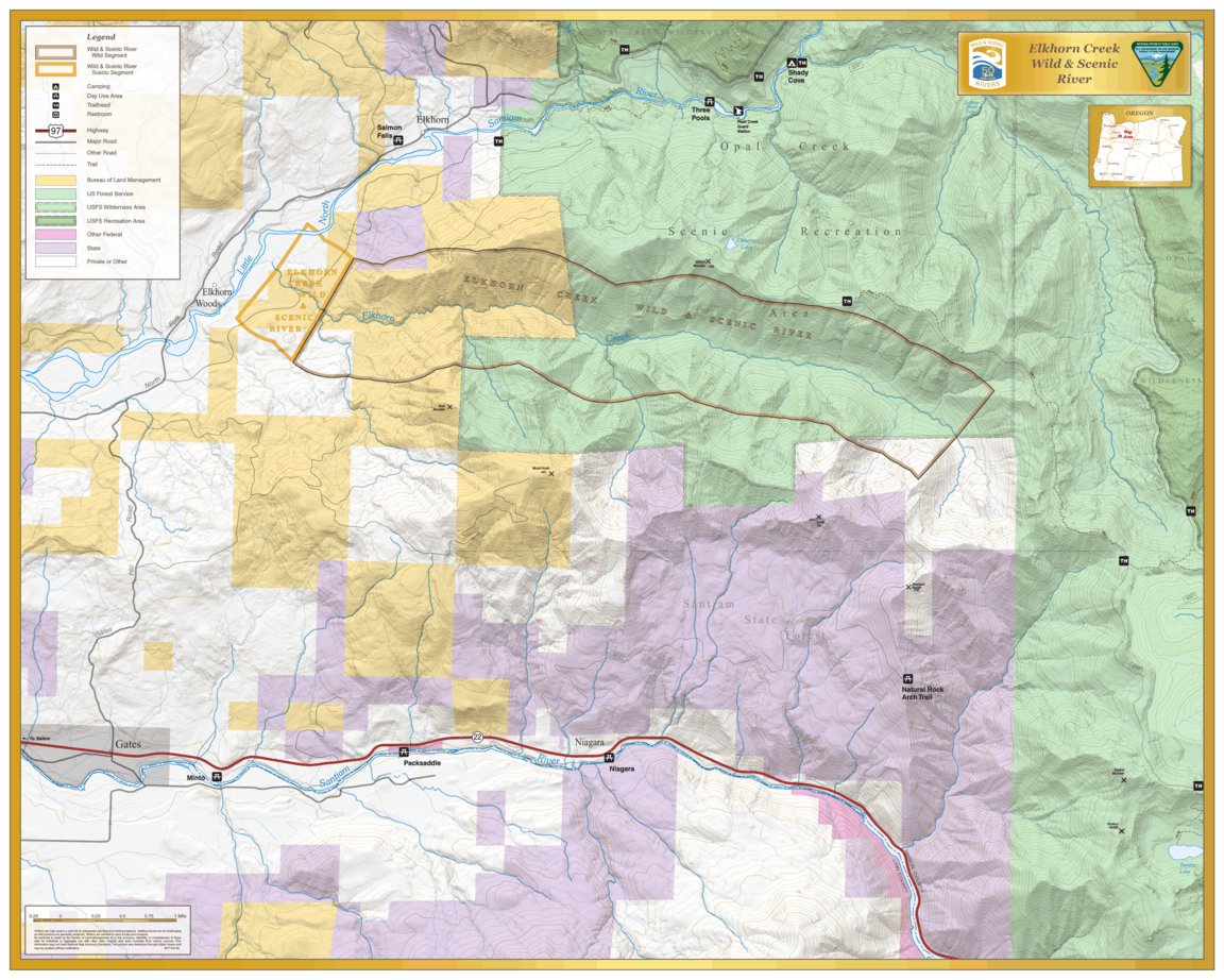 Elkhorn Creek Wild and Scenic River Map by Bureau of Land Management