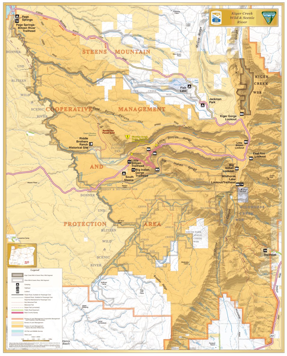 Kiger Creek Wild and Scenic River Map by Bureau of Land Management ...