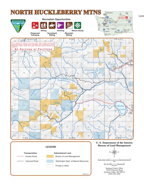 North Huckleberry Mountains Map By Bureau Of Land Management Oregon Bureau Of Land Management Oregon North Huckleberry Mountains Digital Map 