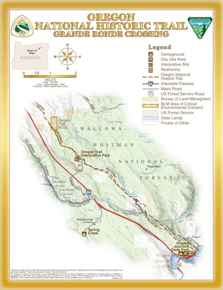 Oregon National Historic Trail - Grande Ronde Crossing Map by Bureau of ...