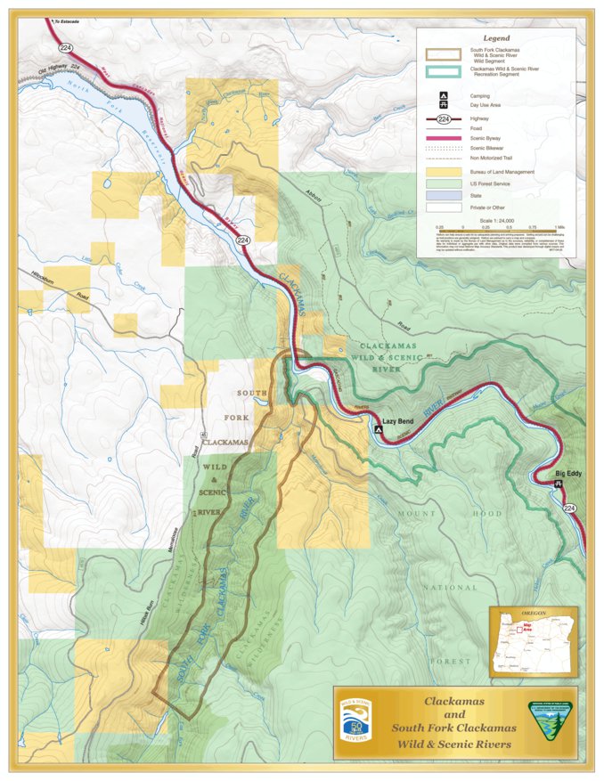 South Fork Clackamas Wild and Scenic River Map by Bureau of Land ...