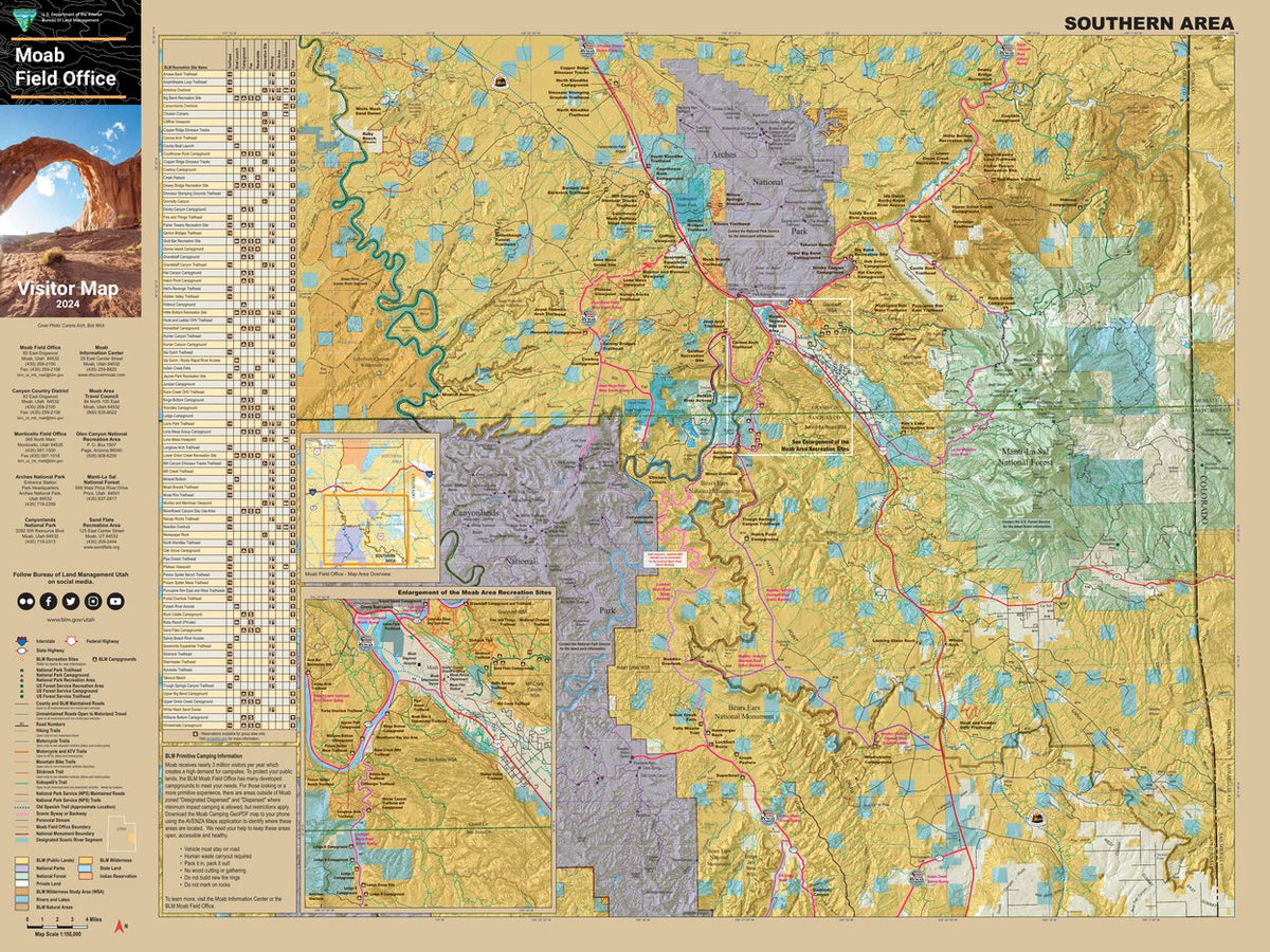 BLM Utah Moab Visitor Map-South by Bureau of Land Management - Utah ...