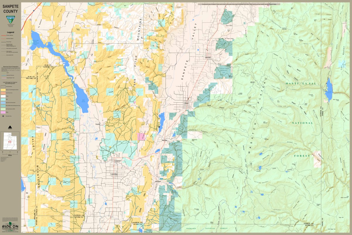 BLM Utah Sanpete County Map by Bureau of Land Management Utah