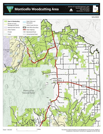 Bureau of Land Management - Utah Monticello Woodcutting Area digital map
