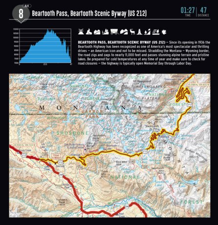 Beartooth Pass Route Map Montana G1 Series Map by Butler Maps | Avenza Maps