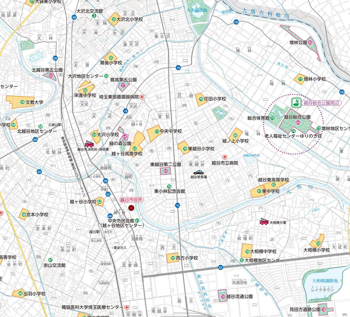 越谷市総合防災ガイドブック（やさしい日本語版） Map by Buyodo corp. | Avenza Maps