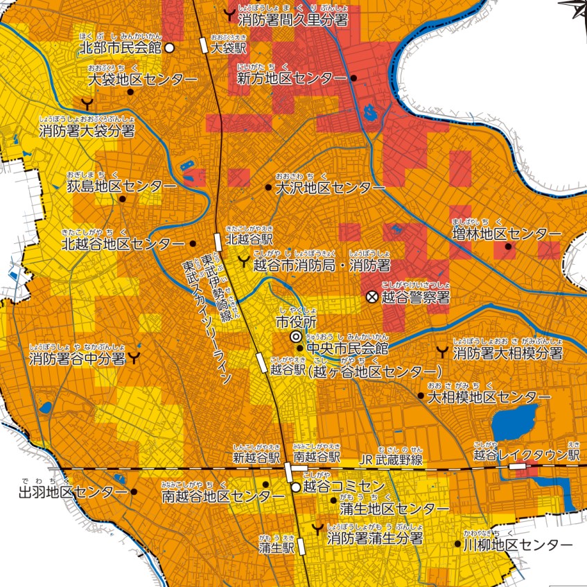 越谷市総合防災ガイドブック（やさしい日本語版） Map by Buyodo corp. | Avenza Maps