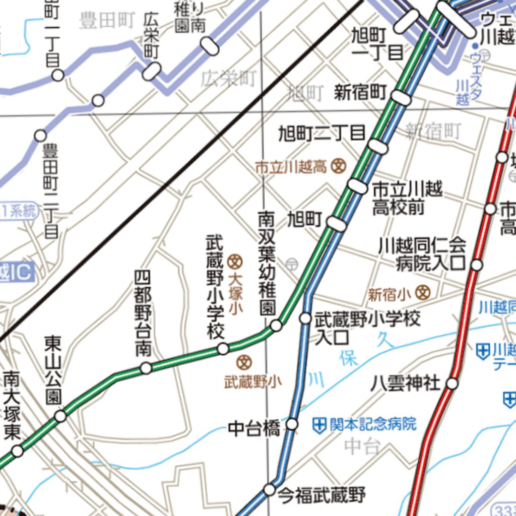 川越市バスマップ Map by Buyodo corp. | Avenza Maps