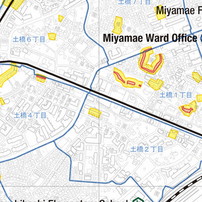 Kawasaki City landslide hazard map for Miyamae ward Preview 2