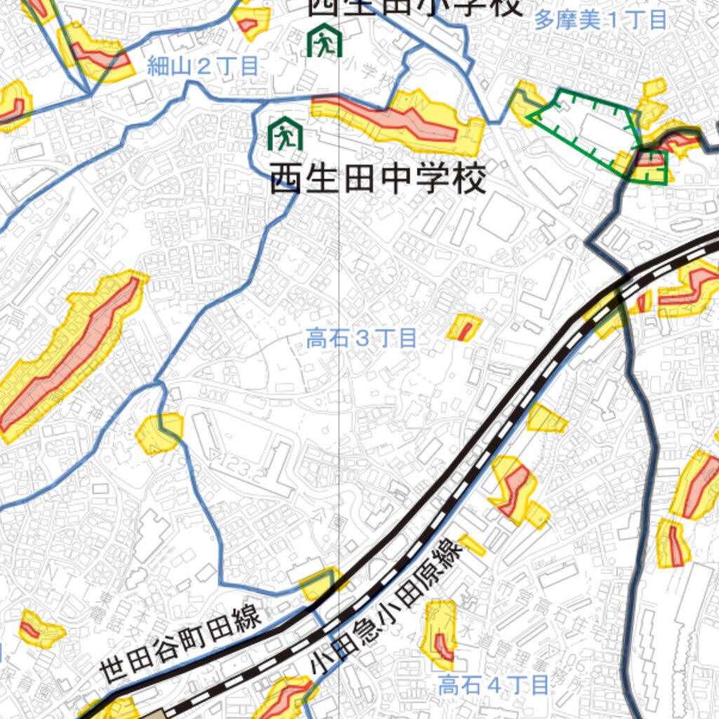 川崎土砂災害ハザードマップ 麻生区 Map by Buyodo corp