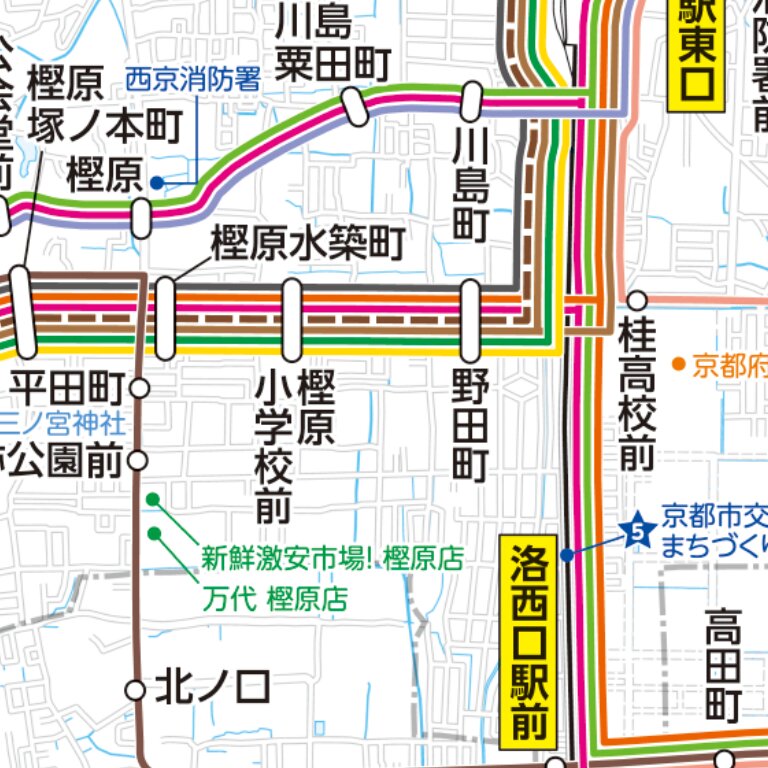 京都市洛西地域公共交通マップ（令和7年7月発行版） Map by Buyodo
