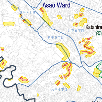 Kawasaki City landslide hazard map for Asao ward Preview 2