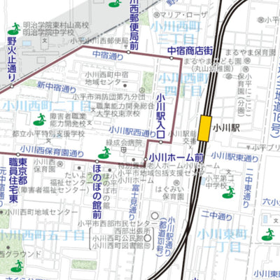 Buyodo corp. 小平市公共交通マップ(Kodaira City Public Transport Map) digital map