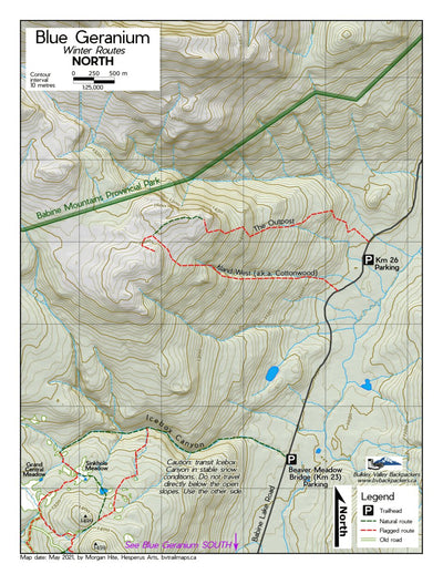 BV Backpackers Blue Geranium North Winter Map digital map