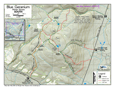 BV Backpackers Blue Geranium South Winter Map digital map
