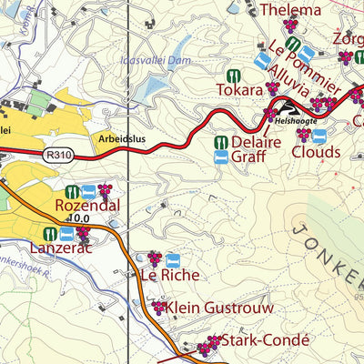 CABEX Maps Stellenbosch Wine Region, South Africa digital map
