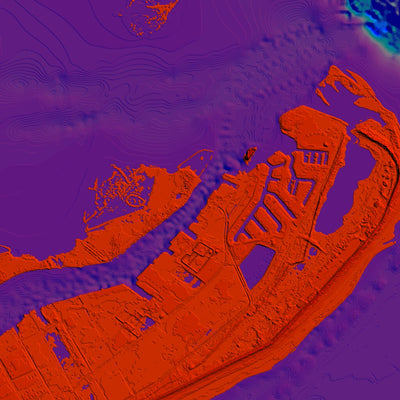 Cajun Mapping Grand Isle 3D Topo bathymetric DEM digital map