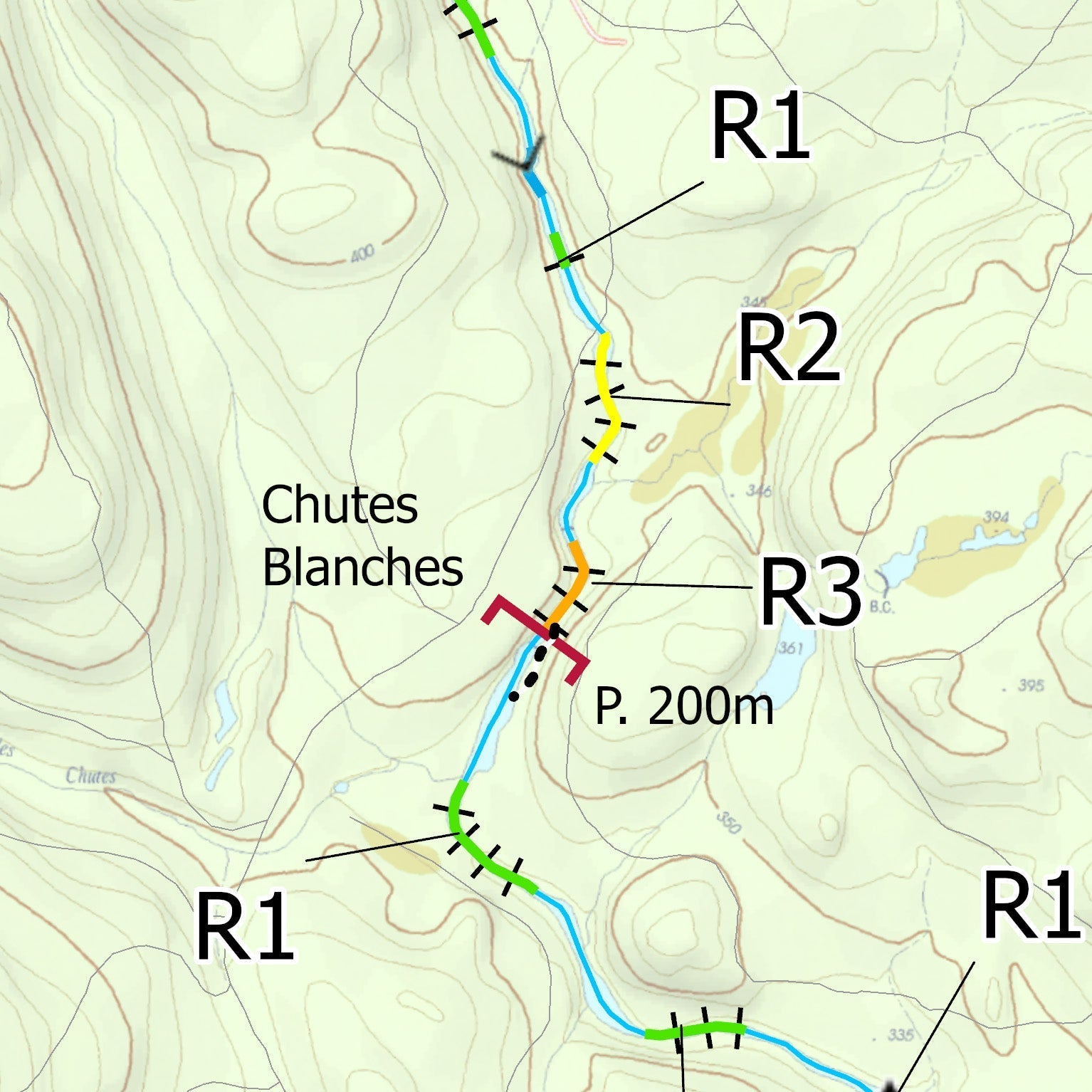 Rivière aux Saumons (Lac StJean) Map by Canot Kayak Quebec Avenza Maps