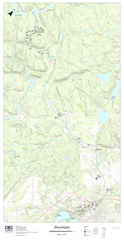 Canot Kayak Québec Rivière Shawinigan digital map