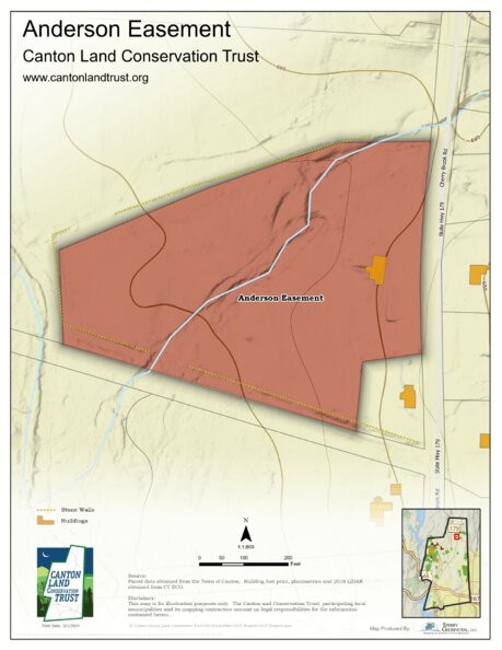 Canton Land Conservation Trust Anderson Easement -LiDAR digital map