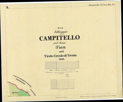 CARTAGO CAMPITELLO Mappa originale d'impianto del Catasto austro-ungarico. Scala 1:2880 bundle
