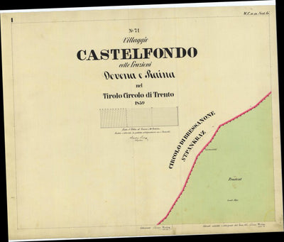 CARTAGO CASTELFONDO Mappa originale d'impianto del Catasto austro-ungarico. Scala 1:2880 bundle