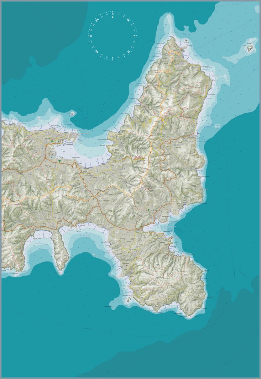 Isole dell'Arcipelago Toscano CARTAGO PREMIUM BUNDLE HPM Map by CARTAGO ...