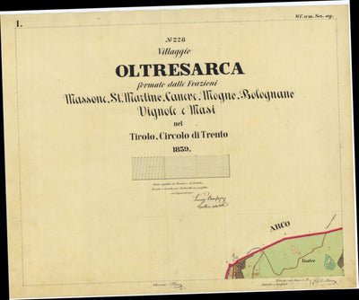 CARTAGO OLTRESARCA Mappa originale d'impianto del Catasto austro-ungarico. Scala 1:2880 bundle