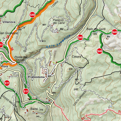 CARTAGO San Zeno di Montagna. Monte Baldo Lago di Garda digital map