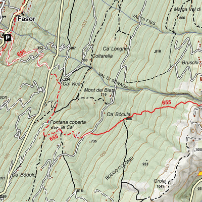 CARTAGO San Zeno di Montagna. Monte Baldo Lago di Garda digital map