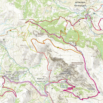 Cartisan.org Gomk, Martiros & Artavan – 1:25,000 Hiking Topo Map, Armenia digital map