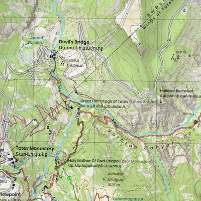 Cartisan.org Tatev & the Vorotan Canyon – 1:25,000 Hiking Topo Map, Armenia digital map