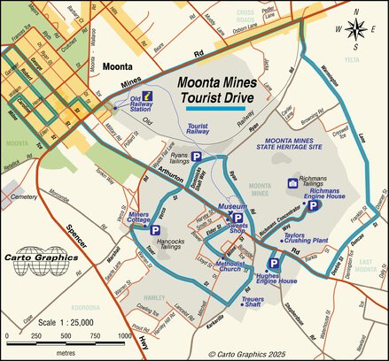 Monontsha Map Moonta Mines Tourist Drive Map by Carto Graphics | Avenza Maps