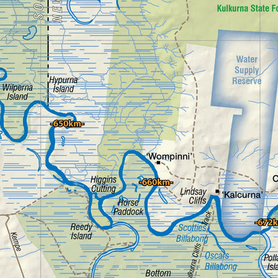 Carto Graphics Murray River - Chowilla Border Parks digital map