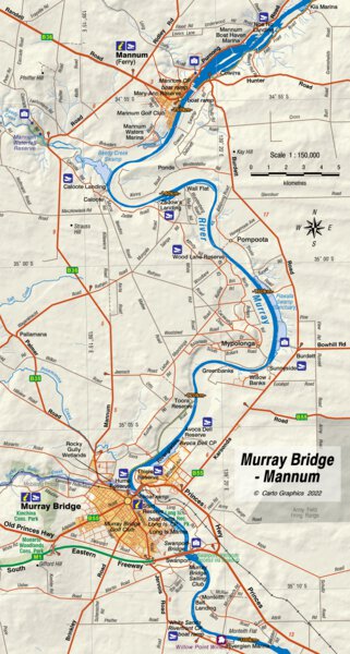 Carto Graphics Murray River - Murray Bridge to Mannum digital map