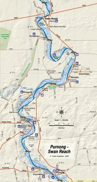 Carto Graphics Murray River - Purnong to Swan Reach digital map
