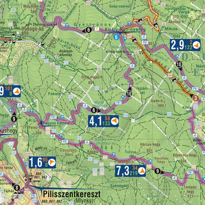 Cartographia Kft. PILIS, VISEGRÁDI-HEGYSÉG Kerékpáros térkép / PILIS, VISEGRAD MOUNTAINS bike map digital map