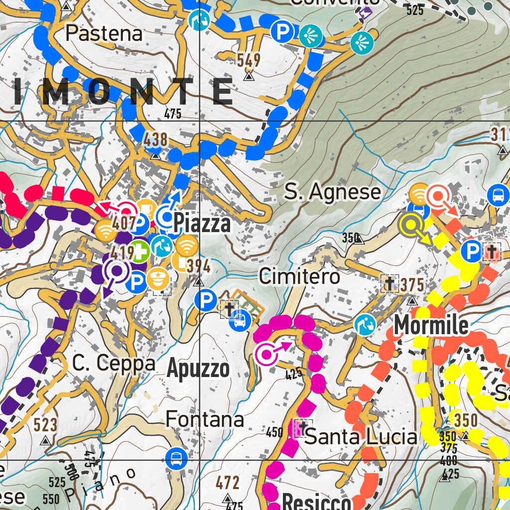 Pimonte Oasi verde - mappa degli itinerari Map by CARTOTREKKING ...