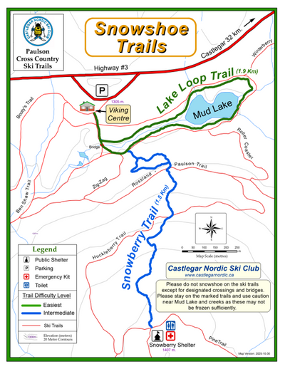 Paulson XC Snowshoe Trails Map Preview 1